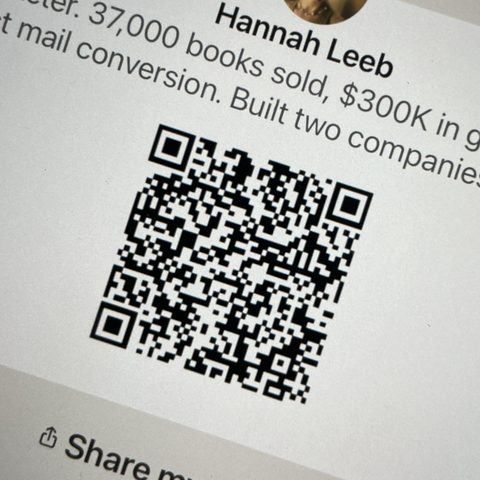 A LinkedIn QR code in the camera frame